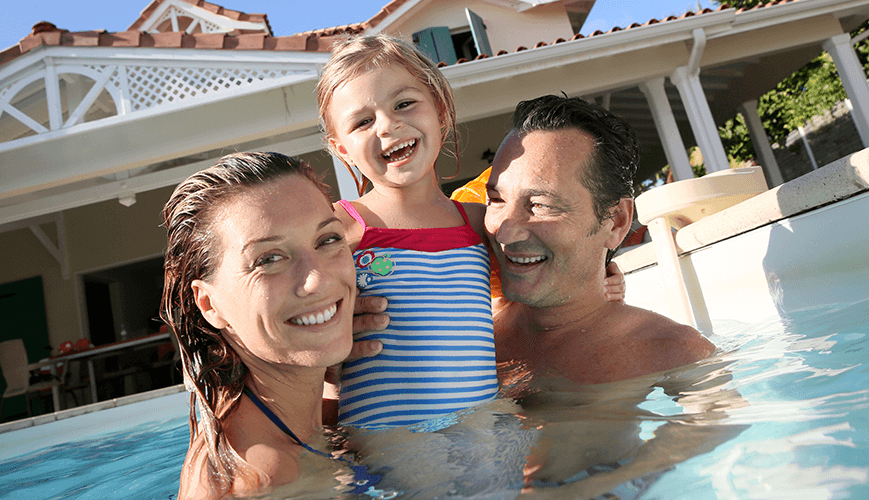 Healthy Family Swimming