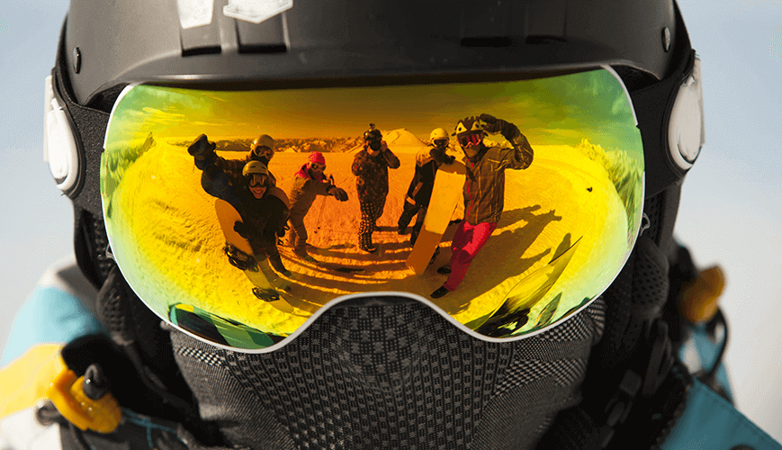 Friends Snowboarding