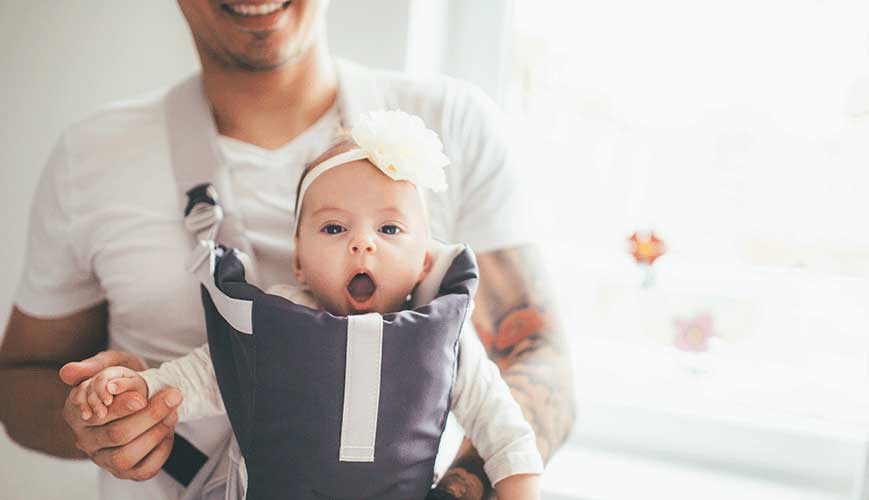 Father Carrying His Baby